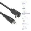 ACT USB 3.0 10Gbps 60W USB Type-C (tiesus) į USB Type-C (kampinis aukštyn/žemyn) laidas, 0,5 m