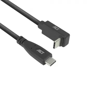ACT USB 3.0 10Gbps 60W USB Type-C (tiesus) į USB Type-C (kampinis aukštyn/žemyn) laidas, 1 m