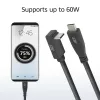 ACT USB 3.0 10Gbps 60W USB Type-C (tiesus) į USB Type-C (kampuotas aukštyn/žemyn) laidas, 2 m