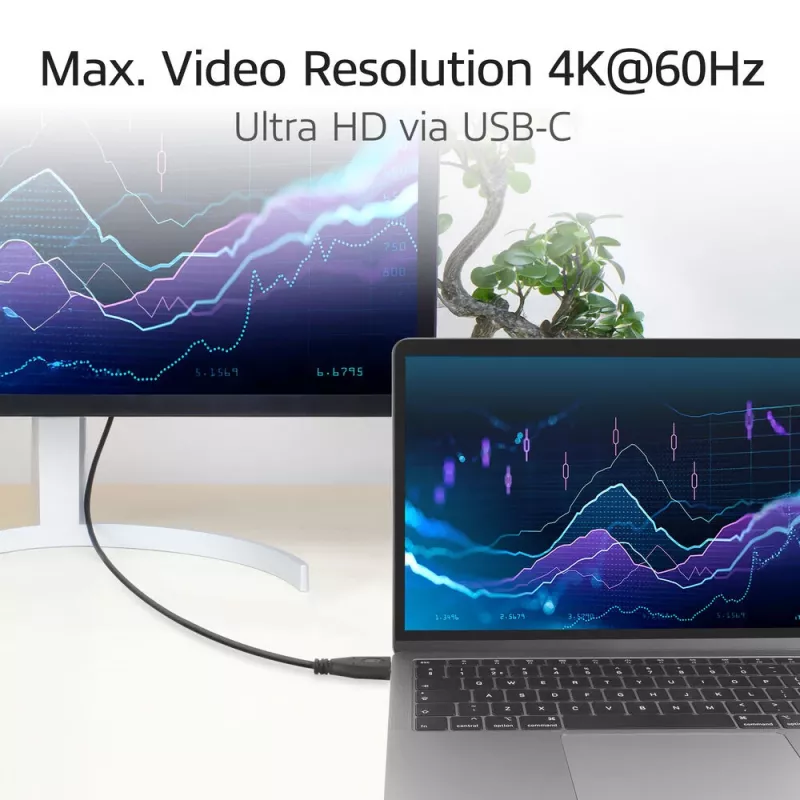 ACT USB 3.0 10Gbps 60W USB Type-C (tiesus) į USB Type-C (kampuotas aukštyn/žemyn) laidas, 2 m