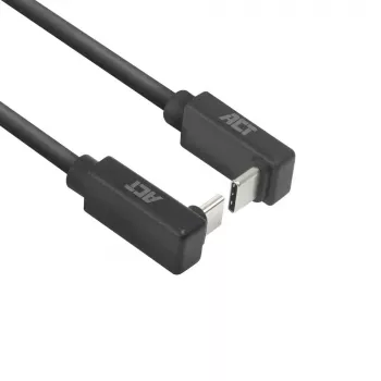 ACT USB 3.0 10Gbps 60W USB Type-C (viršus/apačia kampuotas) į USB Type-C (viršus/apačia kampuotas) laidas, 0,5 m