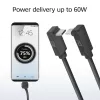 ACT USB 3.0 10Gbps 60W USB Type-C (kampuotas aukštyn/žemyn) į USB Type-C (kampuotas aukštyn/žemyn) laidas, 2 m