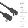 ACT USB 3.0 10Gbps 60W USB Type-C (kairė/dešinė kampinė) į USB Type-C (aukštyn/žemyn kampinė) laidas, 0,5 m