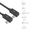 ACT USB 3.0 10Gbps 60W USB Type-C (kairysis/dešinysis lenktas) į USB Type-C (kairysis/dešinysis lenktas) laidas, 1 m