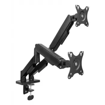 ACT monitorių laikiklis 35 colių, dujinis, 2 monitoriams, Essentials, Clamp/Grommet, 18 kg, 43,2 cm (17 inch), 88,9 cm (35 inch), 100 x 100 mm, juodas