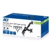 ACT monitorių laikiklis 35 colių, dujinis, 2 monitoriams, Essentials, Clamp/Grommet, 18 kg, 43,2 cm (17 inch), 88,9 cm (35 inch), 100 x 100 mm, juodas
