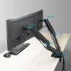 ACT monitorių laikiklis 35 colių, dujinis, 2 monitoriams, Essentials, Clamp/Grommet, 18 kg, 43,2 cm (17 inch), 88,9 cm (35 inch), 100 x 100 mm, juodas