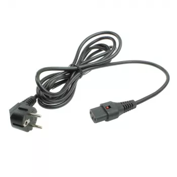 ACT Powercord CEE 7/7 kištukas (kampuotas) - C13 IEC Lock juoda 5 m, EL269S