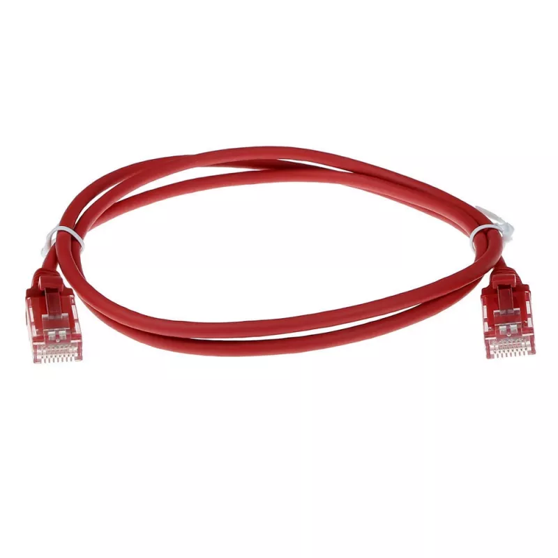 ACT Red 10 m LSZH U/UTP CAT6 plonas lizdinis pataisos kabelis su apsaugotais RJ45 jungtimis