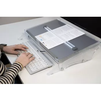 BakkerElkhuizen FlexDesk 640 reguliuojamo aukščio dokumentų laikiklis su ComfortRead