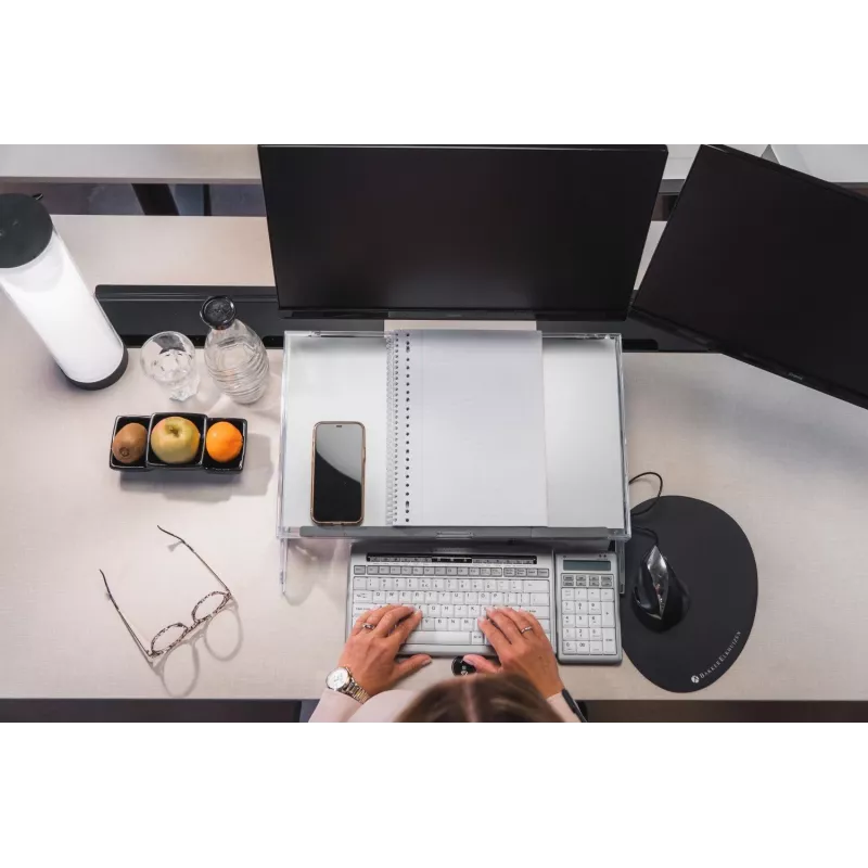 BakkerElkhuizen FlexDesk 640 reguliuojamo aukščio dokumentų laikiklis su ComfortRead