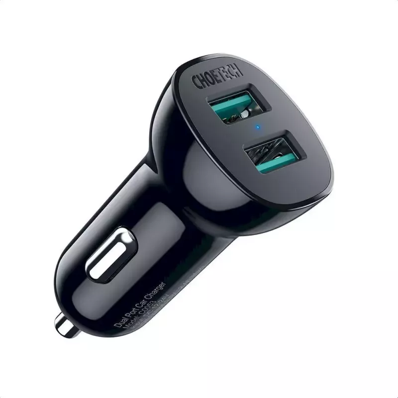 Maitinimo adapteris CHOETECH C0051 dviejų USB-A 36W QC3.0, juodas