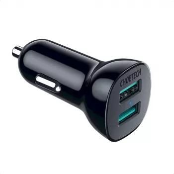 Maitinimo adapteris CHOETECH C0051 dviejų USB-A 36W QC3.0, juodas