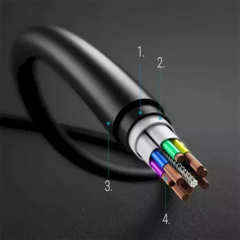 USB Type-C į Type-C laidas CHOETECH CC0004-V2, 3 m, PD 20W, juodas