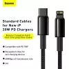 Laidas Baseus Tungsten Gold 1 m Juodas Lightning į USB-C