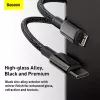 Laidas Baseus Tungsten Gold 1 m Juodas Lightning į USB-C