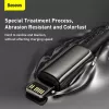 Laidas Baseus Tungsten Gold 1 m Juodas Lightning į USB-C
