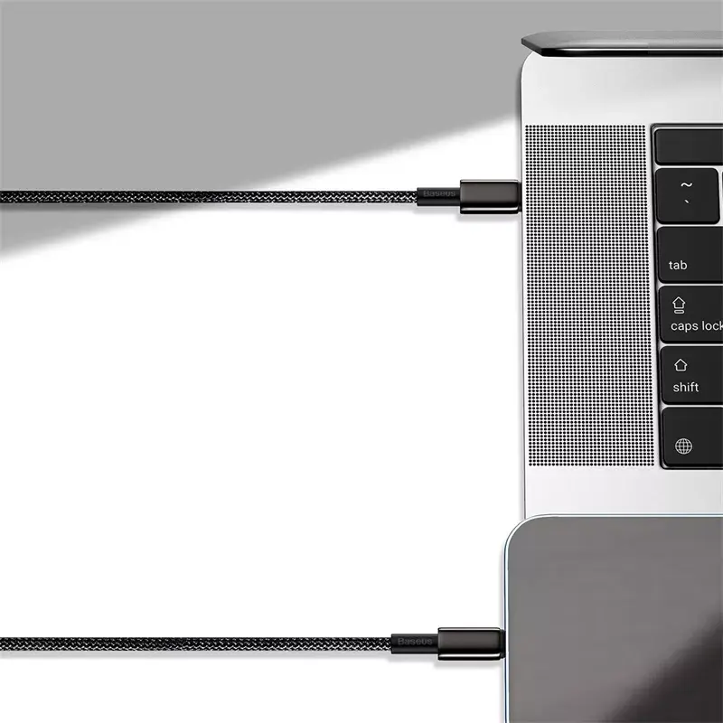 Laidas Baseus Tungsten Gold 1 m Juodas Lightning į USB-C