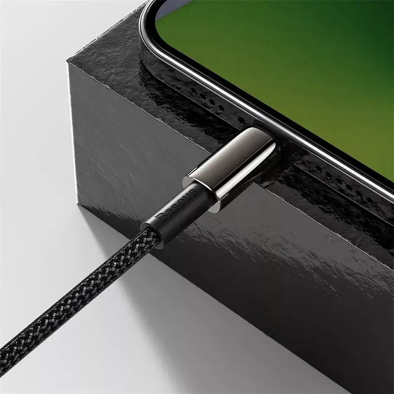 Laidas Baseus Tungsten Gold 1 m Juodas Lightning į USB-C