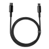 Laidas Baseus Tungsten Gold 1 m Juodas Lightning į USB-C