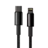 Laidas Baseus Tungsten Gold 1 m Juodas Lightning į USB-C