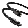 Laidas Baseus Tungsten Gold 1 m Juodas Lightning į USB-C