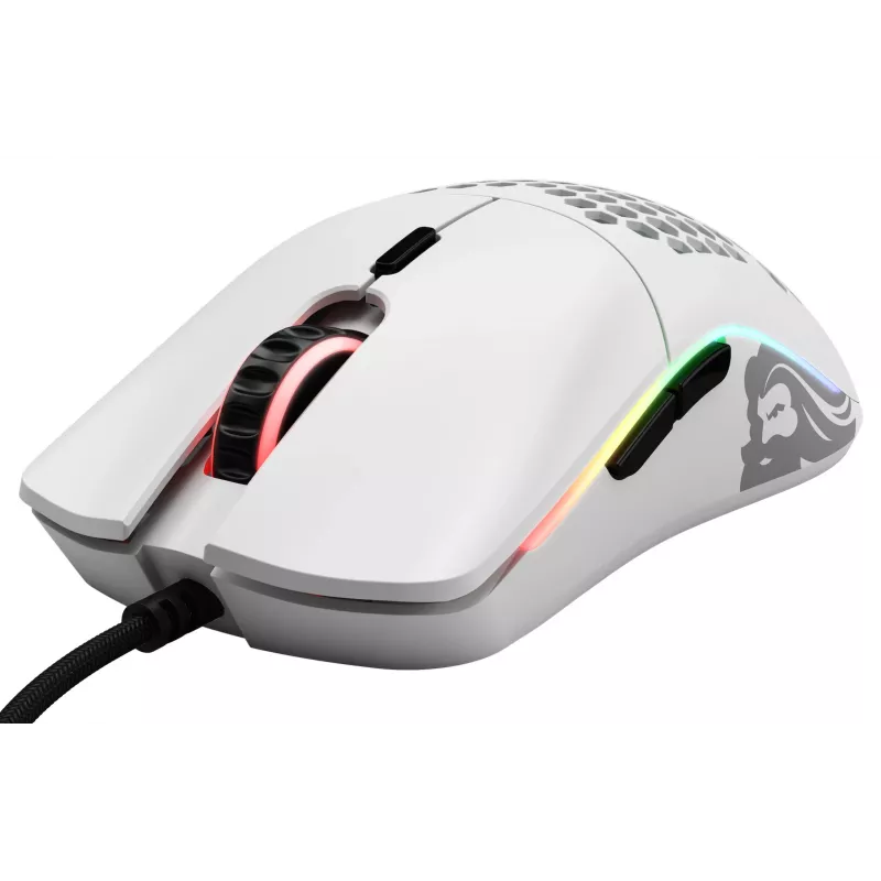 Glorious Gaming pelė Model O Regular (balta), dešinei rankai, optinė, USB Type-A, 12000 DPI, balta
