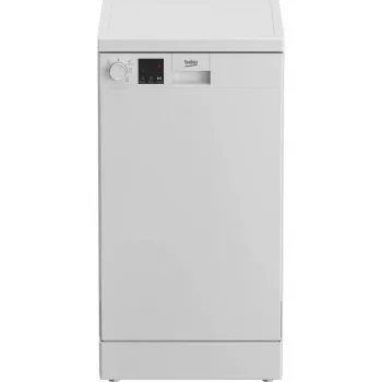 Laisvai pastatoma siauroji indaplovė BEKO DVS05024W — 10 komplektų, 45 cm, 49 dB, E klasė