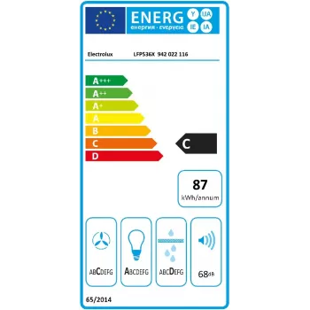 Elektrolux LFP536X pusiau įmontuojamas (ištraukiamas) gaubtas, pilkas, nerūdijantis plienas, 600 m³/h