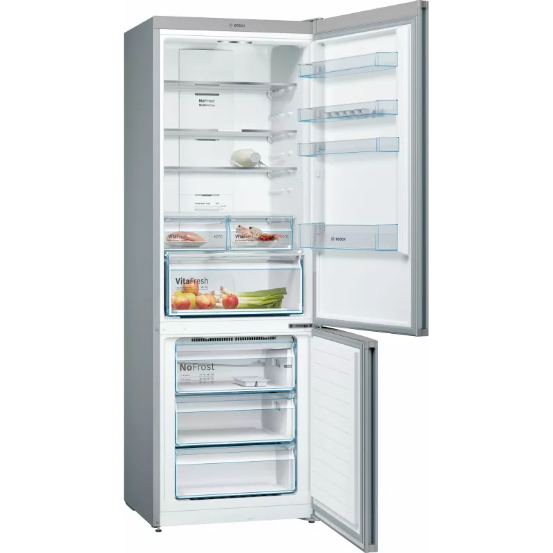 Bosch Serie 4 KGN49XLEA laisvai pastatomas šaldytuvas-šaldiklis, 438 L, nerūdijantis plienas