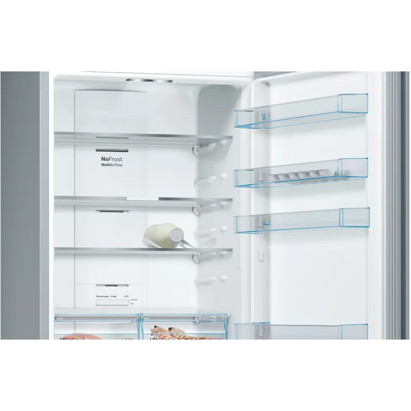Bosch Serie 4 KGN49XLEA laisvai pastatomas šaldytuvas-šaldiklis, 438 L, nerūdijantis plienas