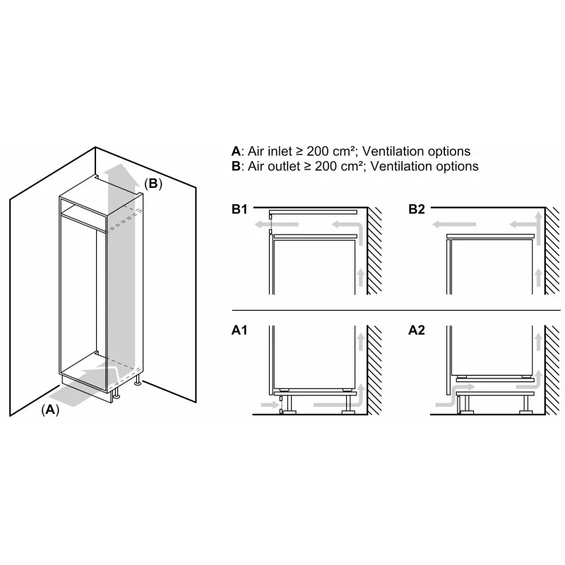 Bosch Serie 2 KIN86NSE0 įmontuojamas šaldytuvas-šaldiklis 260 L