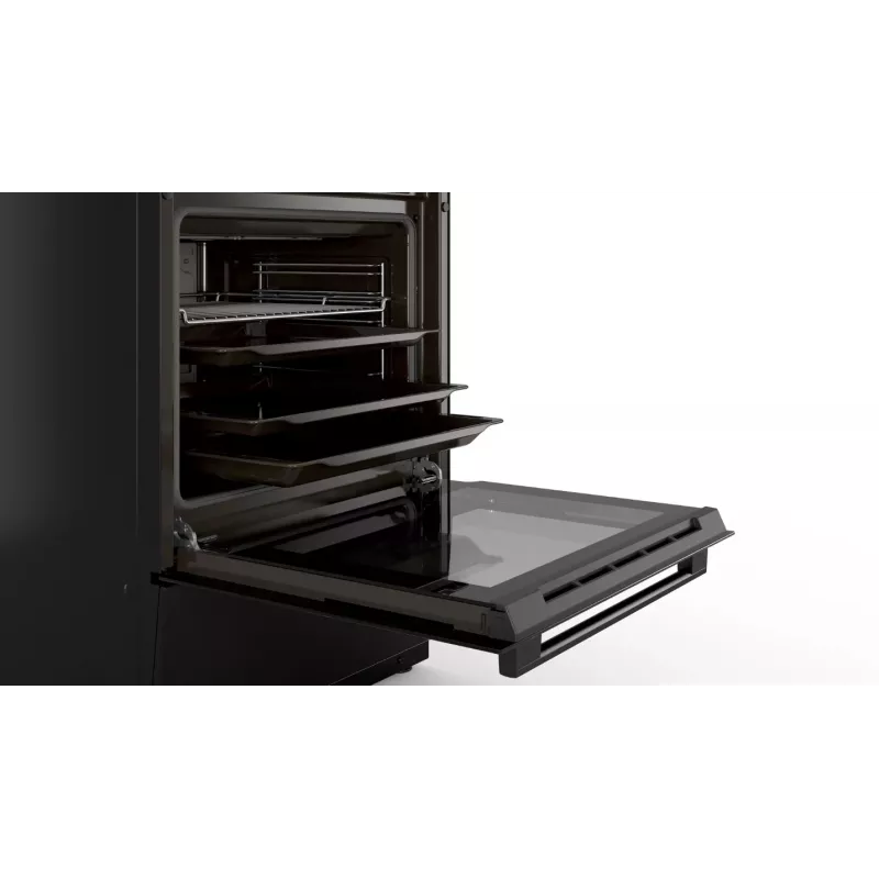 Bosch Serie 4 HLN39A060U laisvai pastatoma viryklė su indukcine kaitviete, juoda