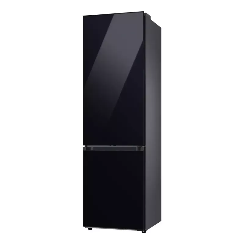 Laisvai pastatomas šaldytuvas Samsung RB38C6B2E22 su No Frost, dešiniais vyriais, 35 dB, energijos klasė E, 8 kg/24h užšaldymas, 4 lentynos, 2 daržovių stalčiai, juodas