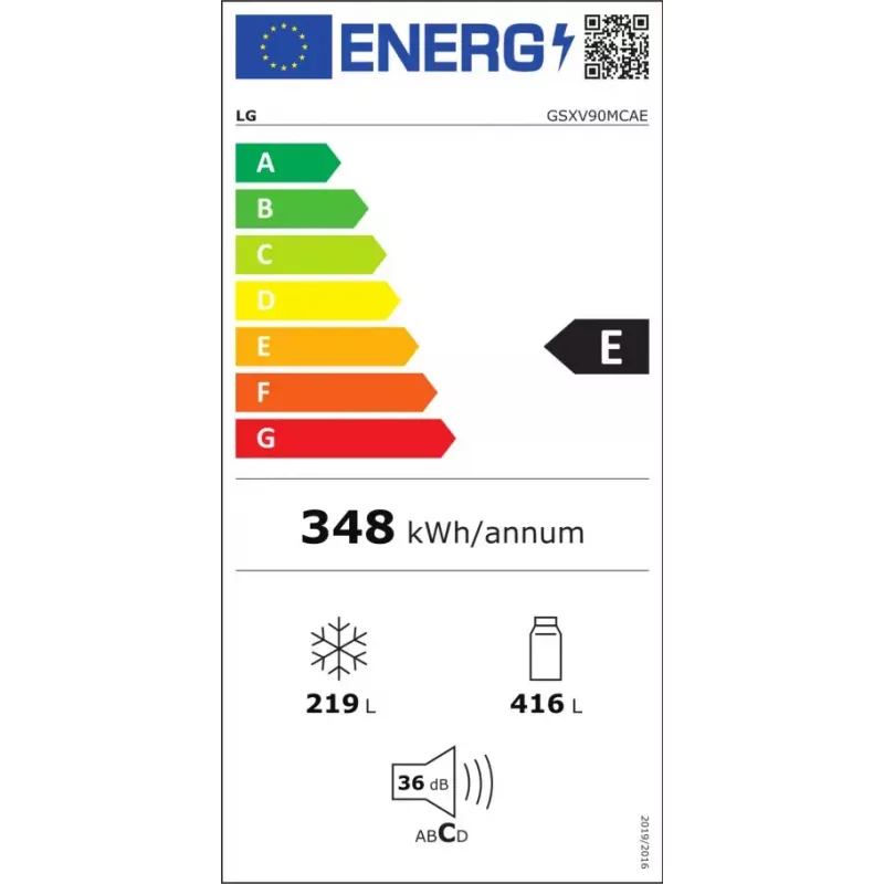 Šaldytuvas su šaldikliu LG InstaView™ ThinQ™ GSXV90MCAE 635 L