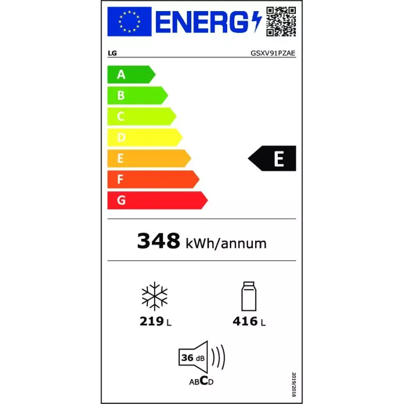 LG InstaView GSXV91PZAE šaldytuvas šaldiklis Side-by-Side laisvai pastatomas 635 L juodas nerūdijantis plienas
