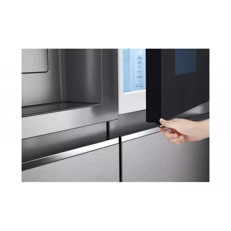LG InstaView GSXV91PZAE šaldytuvas šaldiklis Side-by-Side laisvai pastatomas 635 L juodas nerūdijantis plienas
