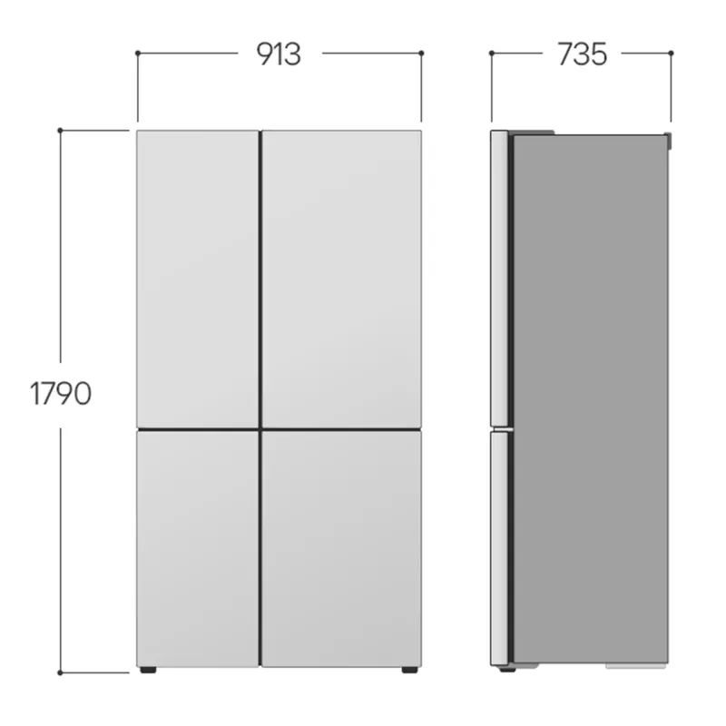 Šaldytuvas šalia šaldiklio LG GSLC41PYPE, 641 L, šaldytuvas 420 L / šaldiklis 221 L, laisvai pastatomas, sidabrinis