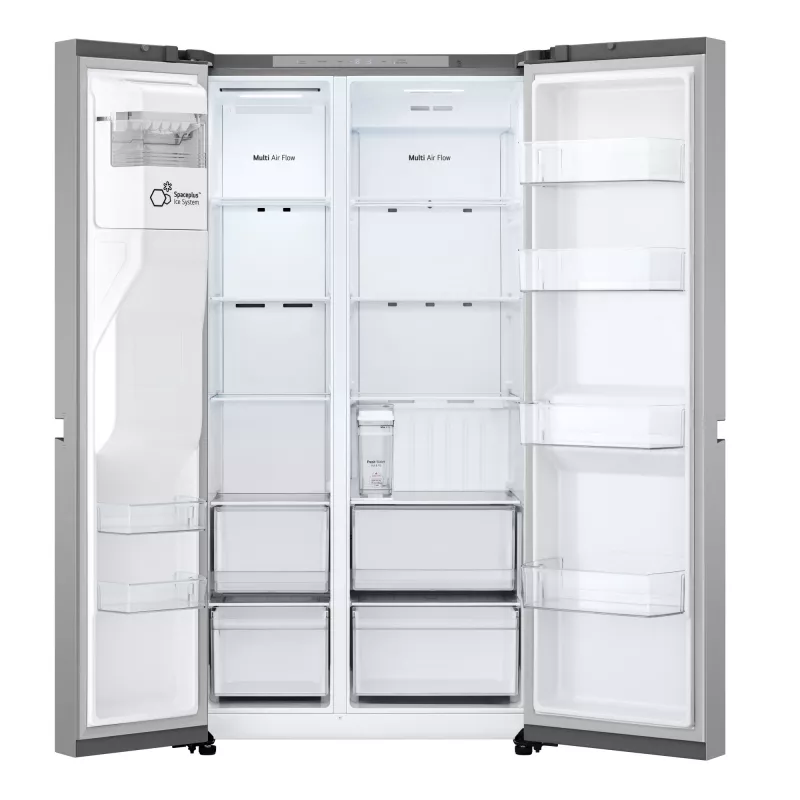 Šaldytuvas šalia šaldiklio LG GSLC41PYPE, 641 L, šaldytuvas 420 L / šaldiklis 221 L, laisvai pastatomas, sidabrinis