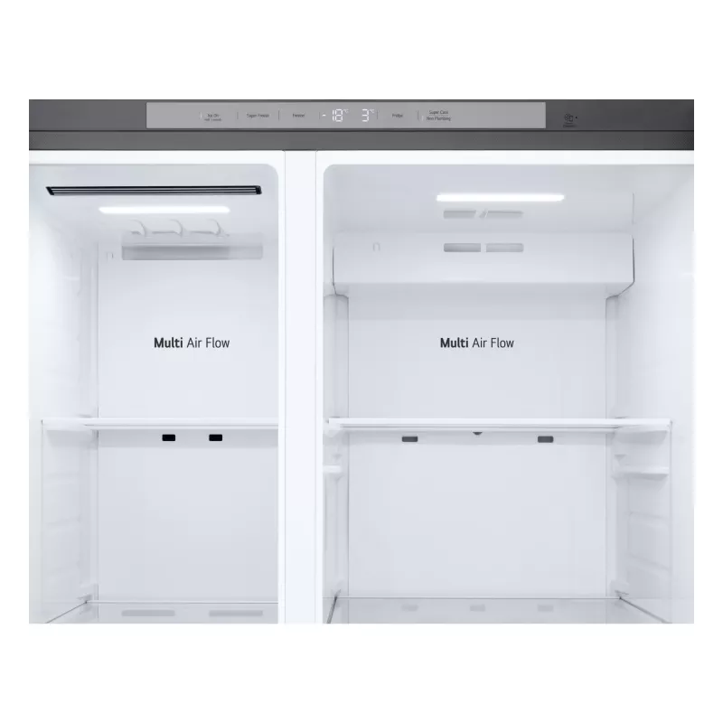 Šaldytuvas šalia šaldiklio LG GSLC41PYPE, 641 L, šaldytuvas 420 L / šaldiklis 221 L, laisvai pastatomas, sidabrinis