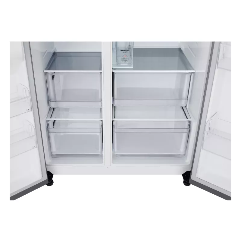Šaldytuvas šalia šaldiklio LG GSLC41PYPE, 641 L, šaldytuvas 420 L / šaldiklis 221 L, laisvai pastatomas, sidabrinis