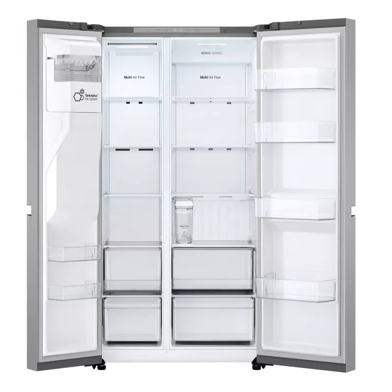 Šaldytuvas šalia šaldiklio LG GSLC41PYPE, 641 L, šaldytuvas 420 L / šaldiklis 221 L, laisvai pastatomas, sidabrinis