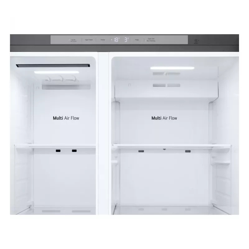 Šaldytuvas šalia šaldiklio LG GSLC41PYPE, 641 L, šaldytuvas 420 L / šaldiklis 221 L, laisvai pastatomas, sidabrinis