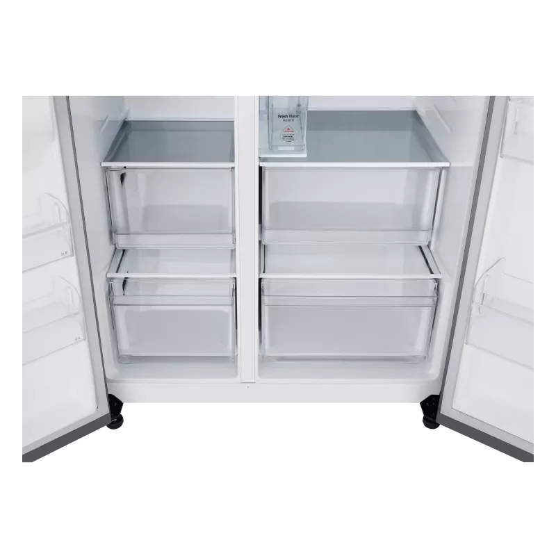 Šaldytuvas šalia šaldiklio LG GSLC41PYPE, 641 L, šaldytuvas 420 L / šaldiklis 221 L, laisvai pastatomas, sidabrinis