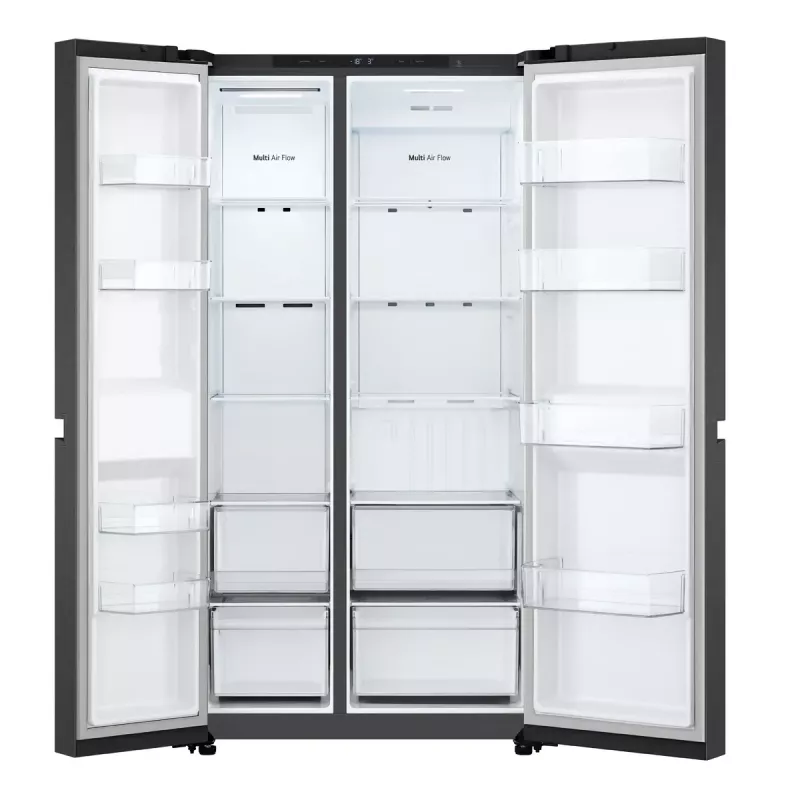 Šaldytuvas LG GSBC40EPPE side-by-side, laisvai pastatomas, 664 L, E, juodas