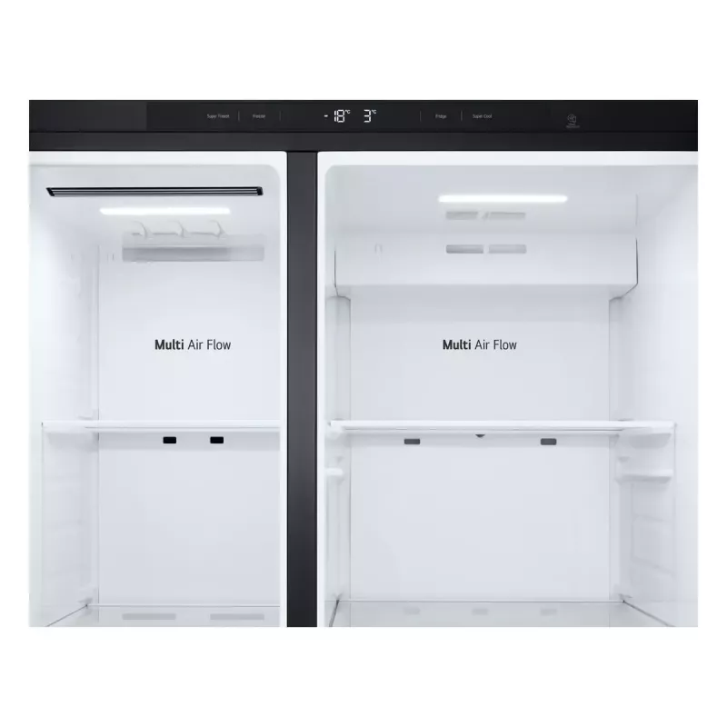Šaldytuvas LG GSBC40EPPE side-by-side, laisvai pastatomas, 664 L, E, juodas