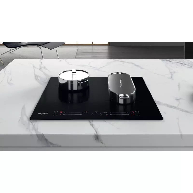 Whirlpool WB S2560 NE juoda įmontuojama 59 cm zoninė indukcinė kaitlentė 4 zonos