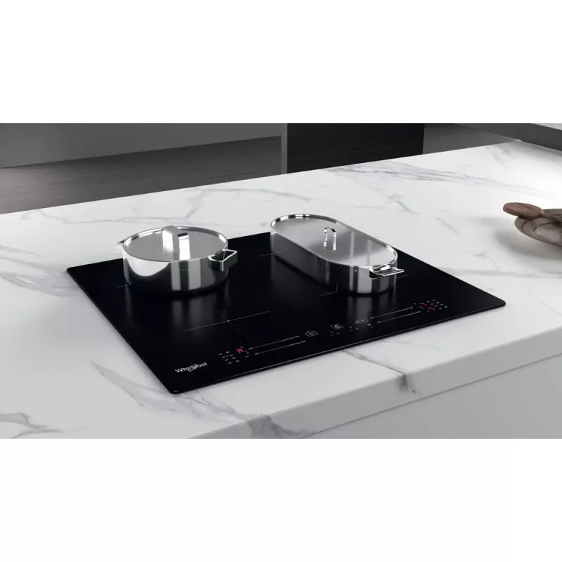 Whirlpool WB S2560 NE juoda įmontuojama 59 cm zoninė indukcinė kaitlentė 4 zonos