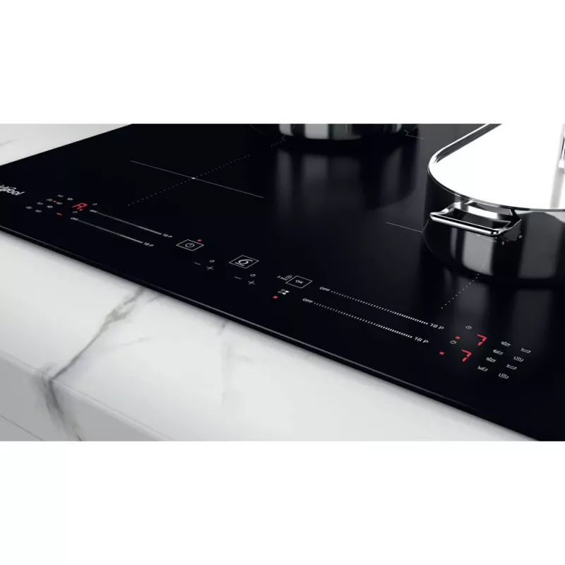 Whirlpool WB S2560 NE juoda įmontuojama 59 cm zoninė indukcinė kaitlentė 4 zonos