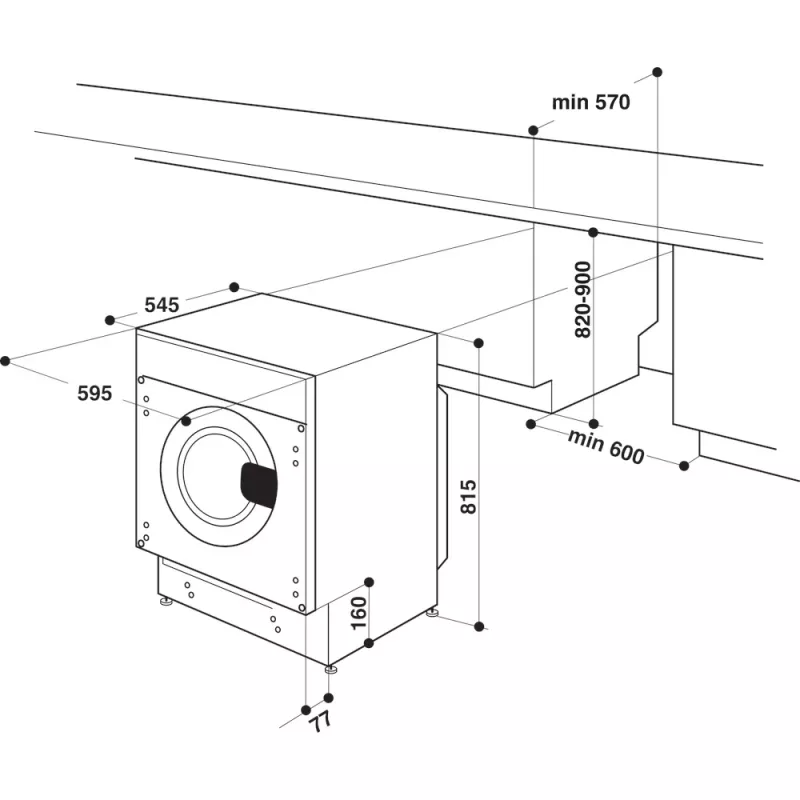 Whirlpool BI WMWG 71483E EU N skalbyklė su priekiniu pakrovimu 7 kg 1351 aps/min Balta